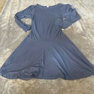 Daily practice (anthro) ruched midi periwinkle dress